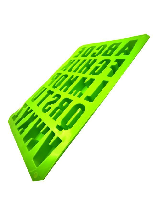 NIBEMINENT Silicone Letter Alphabet Pudding Mould Green 33x22cm - Image 2