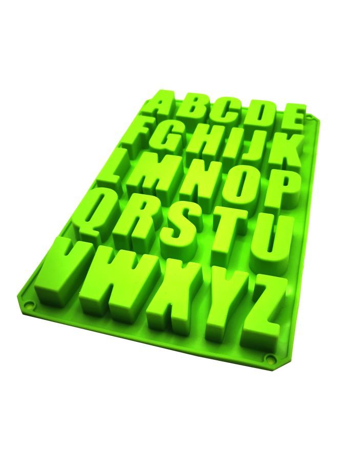 NIBEMINENT Silicone Letter Alphabet Pudding Mould Green 33x22cm - Image 1