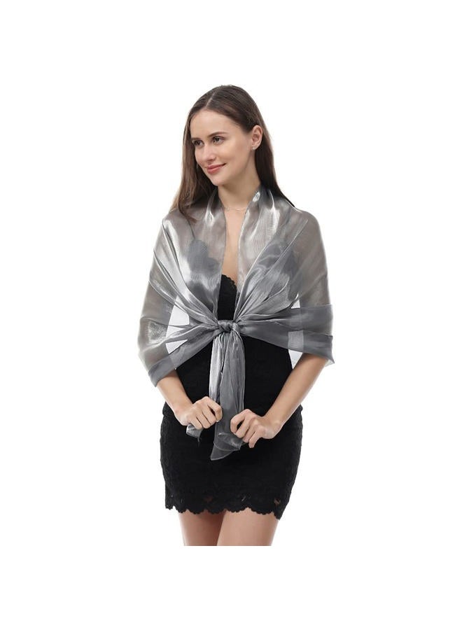 Ladiery Silky Shawls and Wraps for Evening Dresses: Women Sheer Soft Bridesmaid Wedding Formal Party Organza Shawl - Image 4
