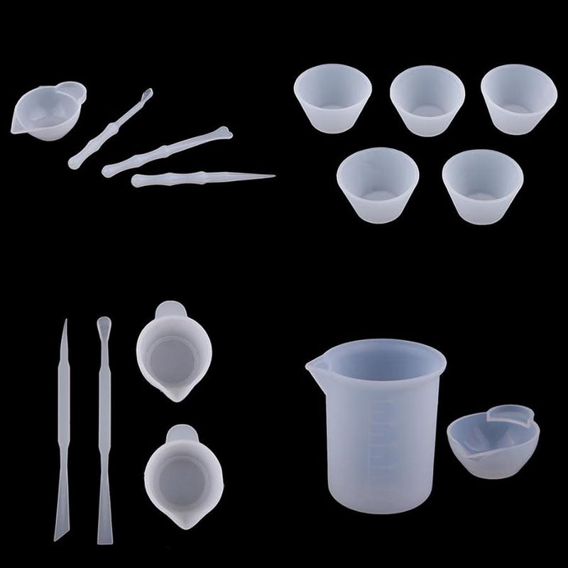 15 قطعة مجموعة أكواب قياس ومزج من راتنج السيليكون DIY أدوات حرف الإيبوكسي والمجوهرات - Image 4