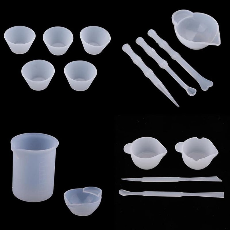 15 قطعة مجموعة أكواب قياس ومزج من راتنج السيليكون DIY أدوات حرف الإيبوكسي والمجوهرات - Image 1