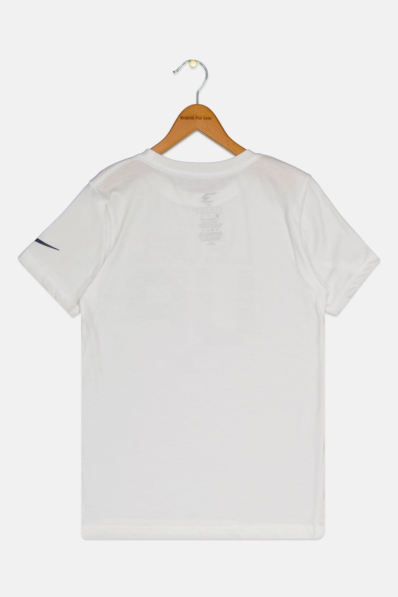 Nike تي شيرت تدريب بأكمام قصيرة من نايك 3 براند بواسطة راسل ويلسون للأطفال الأولاد، أبيض - Image 2