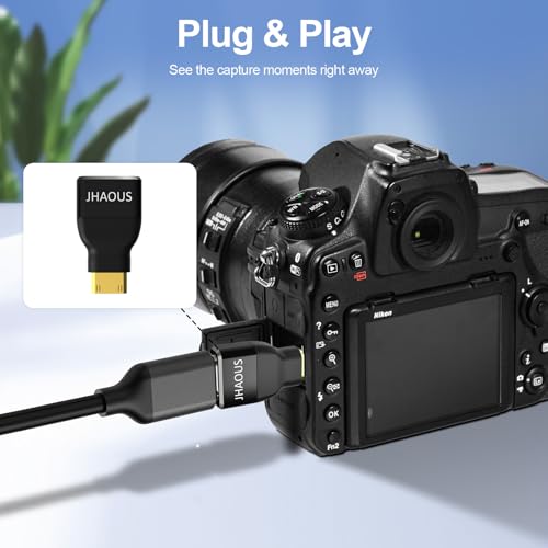 JHAOUS Mini HDMI to HDMI Adapter, 8K@60Hz 4K@144Hz Gold-Plated Converter, Female to Mini HDMI Male Adapter for DSLR Camera, Laptop, Tablet, HDTV, Raspberry P, Monitor, Projector - High Speed & Durable - Image 3