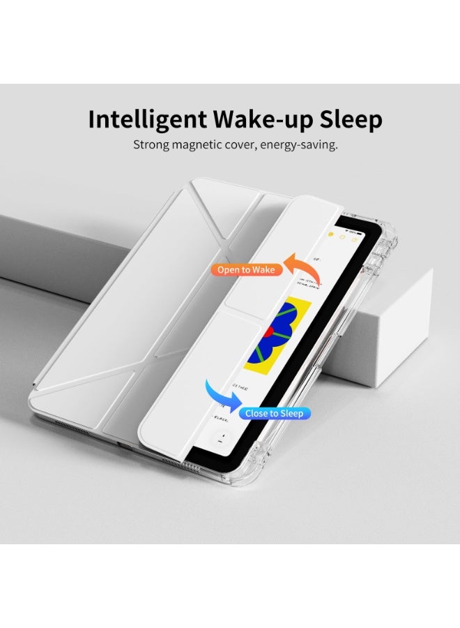 for HUAWEI Matepad SE 11 inch Case Cover, Triple Fold Y-shaped Design, Multi Angle, Leather Tablet Cover With Pen Slot, Automatic Wake-up/sleep,White  - Image 3