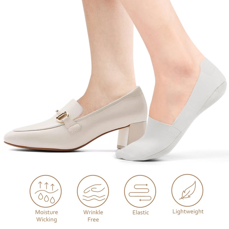 floconssy No Show Socks Womens Nylon Non Slip Low Cut Invisible Liner Footies Thin Silk Socks for Flats Loafers Lightweight 6 Pairs Multicolor Size 9-12 - Image 3