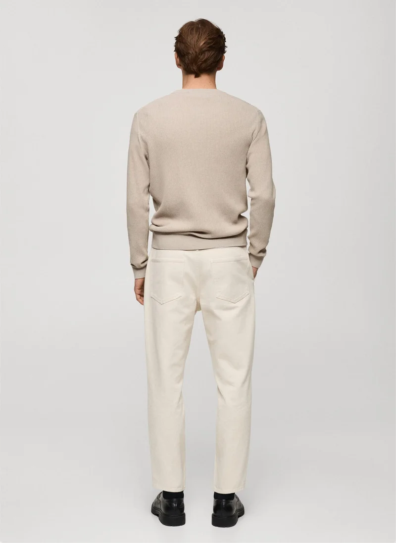 مانجو مان Textured Knitted Sweater