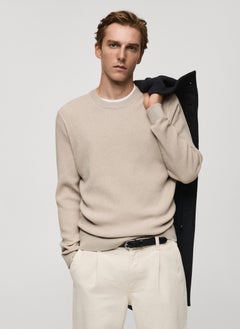 Mango Man Textured Knitted Sweater  - Image 1