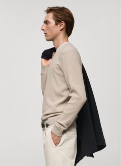 Mango Man Textured Knitted Sweater  - Image 3