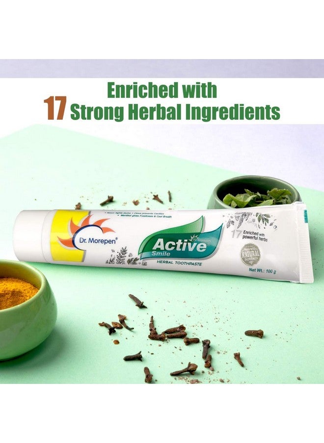 دكتور.موربين معجون أسنان أكتيف سمايل العشبي أيورفيدا للرجال والنساء، عبوة من معجون أسنان واحد (100 جم) - Image 3