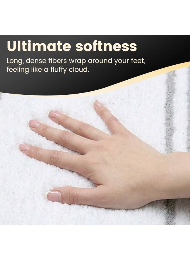 FEELSO Bath Mat 50 x 80 cm, Extra Soft Absorbent Microfiber Bathroom Mats, Non-Slip Rugs for Shower Floor, Machine-Washable Bath Rug Foot Mat Gray - Image 5
