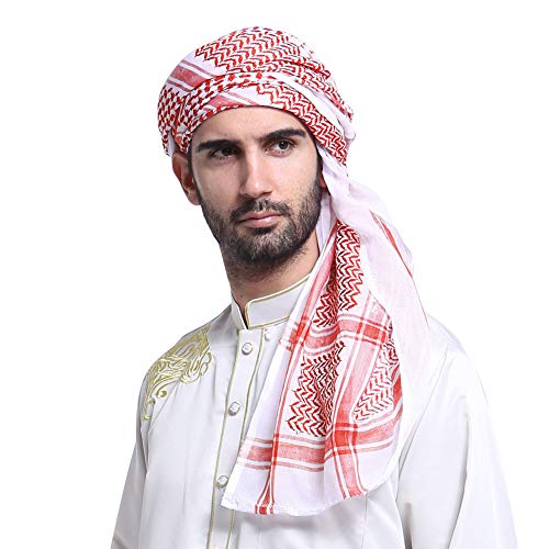 PURFUN Men'sLarge Arab Shemagh Turban Bandana Headscarf Breathable Soft Muslim Hijab Headband Shawl Keffiyeh Arabic Scarf Headcover - Image 1