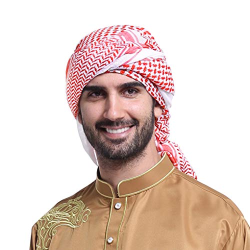 PURFUN Men'sLarge Arab Shemagh Turban Bandana Headscarf Breathable Soft Muslim Hijab Headband Shawl Keffiyeh Arabic Scarf Headcover - Image 2
