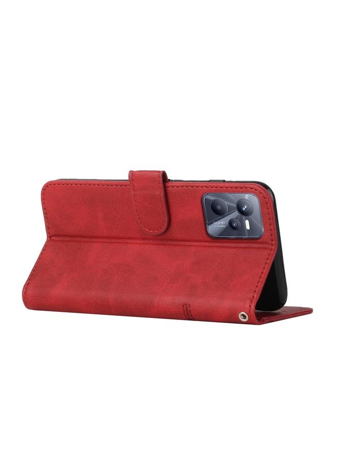 اس-توب جراب لهاتف OPPO Realme C35/Narzo 50A Prime 4G مصنوع من جلد العجل مع مشبك - Image 3