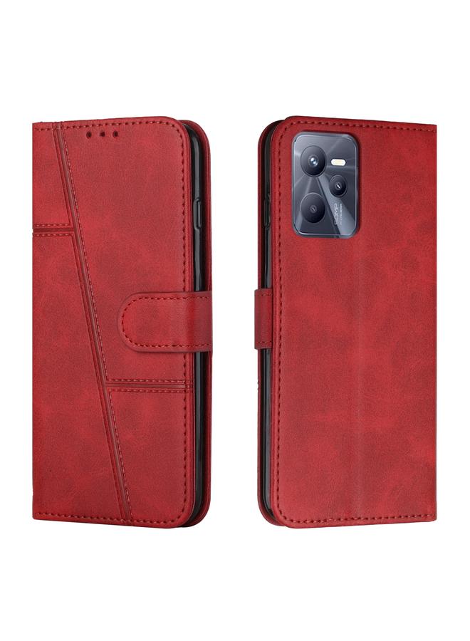 اس-توب جراب لهاتف OPPO Realme C35/Narzo 50A Prime 4G مصنوع من جلد العجل مع مشبك - Image 1