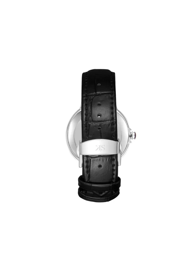 KENNETH SCOTT Men's Genuine Leather Analog Watch K23053-SLBW - 41 mm