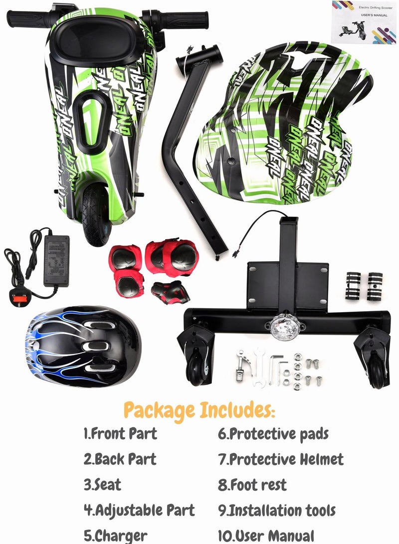 BEKILOLE Drifting Scooter 3 Wheel Electric Scooter - 3 Driving Modes- Bluetooth- Lights - Speed Up to 15KM/h - Blue - Image 5