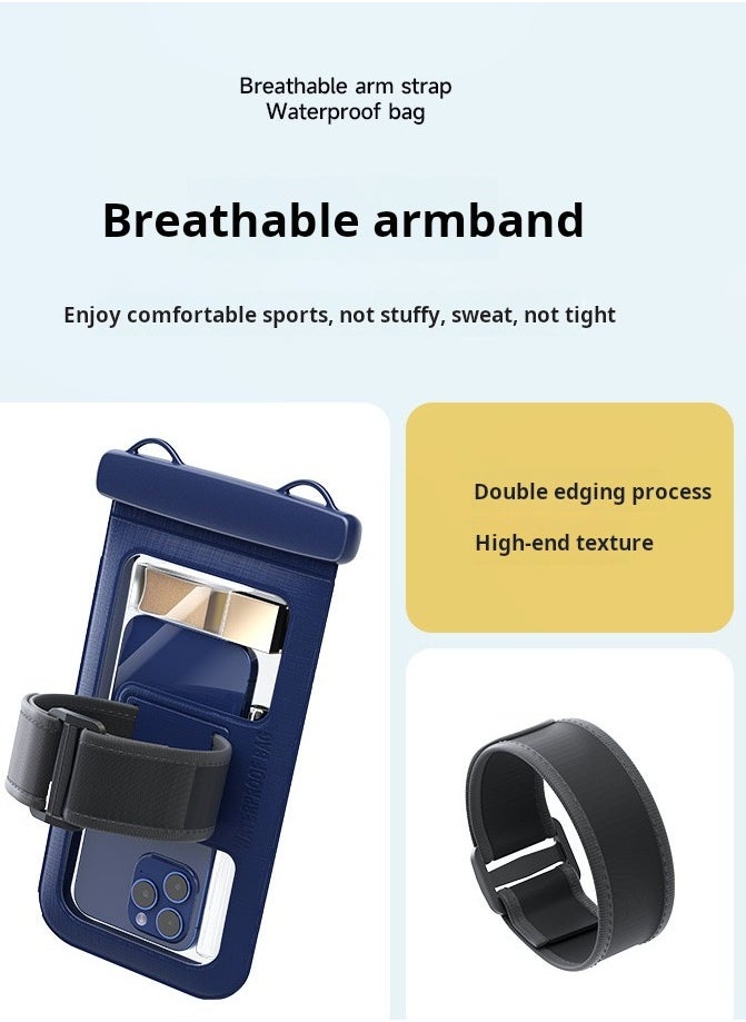 Armband Mobile Phone Waterproof Bag, Waterproof Phone Pouch, With Detachable Lanyard and Arm Strap, arm band, for most mobile Phones Waterproof Case Dry Bag for Beach, Swim, Boating, Hiking, Surfing