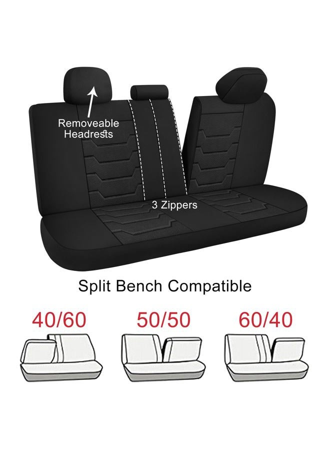 CAROMOP Breathable Car Seat Cover Full Seats,3D Air Mesh Cloth Car Seat Cover for Cars, Split Bench Seats Universal Fit for Most Car Interior Covers Sedan Truck SUV(Black) - Image 4