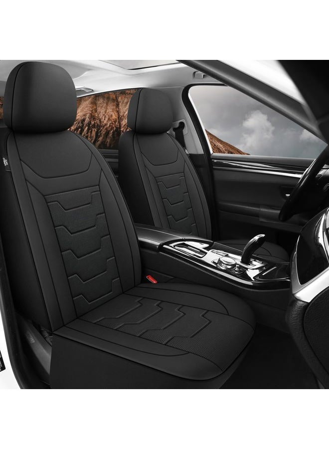 CAROMOP Breathable Car Seat Cover Full Seats,3D Air Mesh Cloth Car Seat Cover for Cars, Split Bench Seats Universal Fit for Most Car Interior Covers Sedan Truck SUV(Black) - Image 2