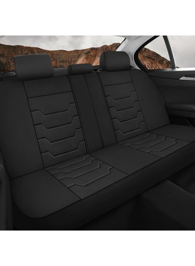 CAROMOP Breathable Car Seat Cover Full Seats,3D Air Mesh Cloth Car Seat Cover for Cars, Split Bench Seats Universal Fit for Most Car Interior Covers Sedan Truck SUV(Black) - Image 3
