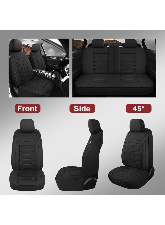 CAROMOP Breathable Car Seat Cover Full Seats,3D Air Mesh Cloth Car Seat Cover for Cars, Split Bench Seats Universal Fit for Most Car Interior Covers Sedan Truck SUV(Black) - Image 5