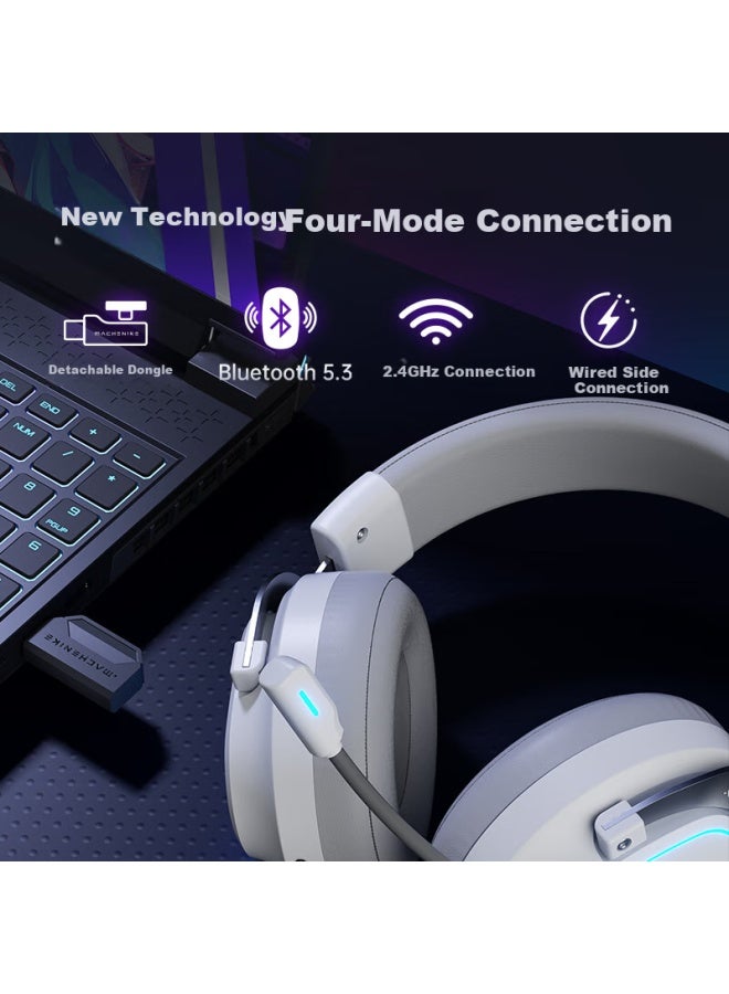 Machenike Gx30pro Three-mode Wireless Bluetooth Gaming Headset Headphones For Mobile Phones And Computers, Wireless Chicken Eating Headset Microphone For Desktop Computers - Image 1