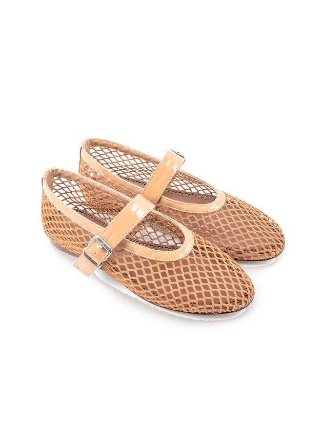 Spring And Summer European And American Mesh Flats With Buckle Ballet Ma Lizhen Mesh Sandals