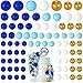 NACHLYNN 80 Pcs Cake Balls Decorations Mini Balloon Cake Topper Balls Foam Cupcake Toppers Balls for Cake Decorating Birthday Parties Weddings Anniversary Blue White Gold Series - Image 2