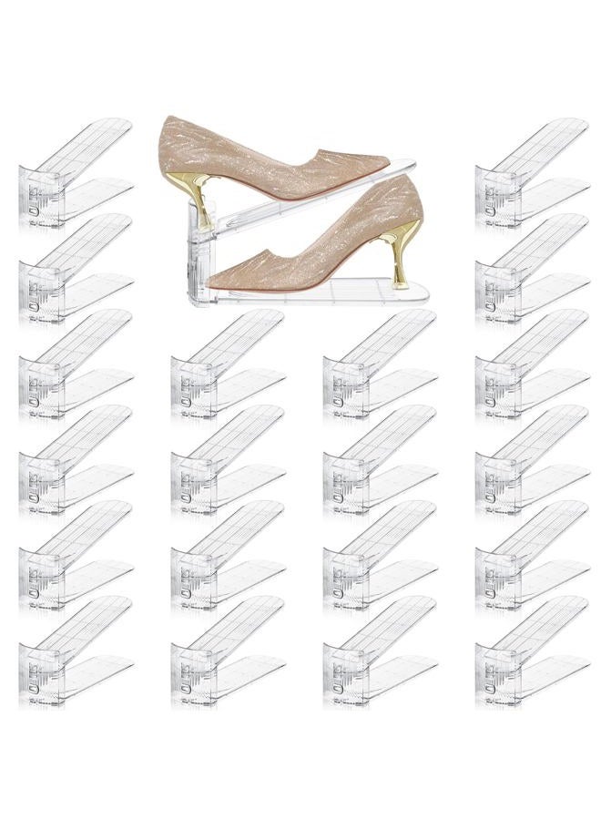 FENRUNXU Shoe Slots Organizer for Closet,36 Pack Shoe Stacker Shoes Rack Organizer for Closet Space Saver Storage Shoe Holder Organization(Transparent) - Image 1