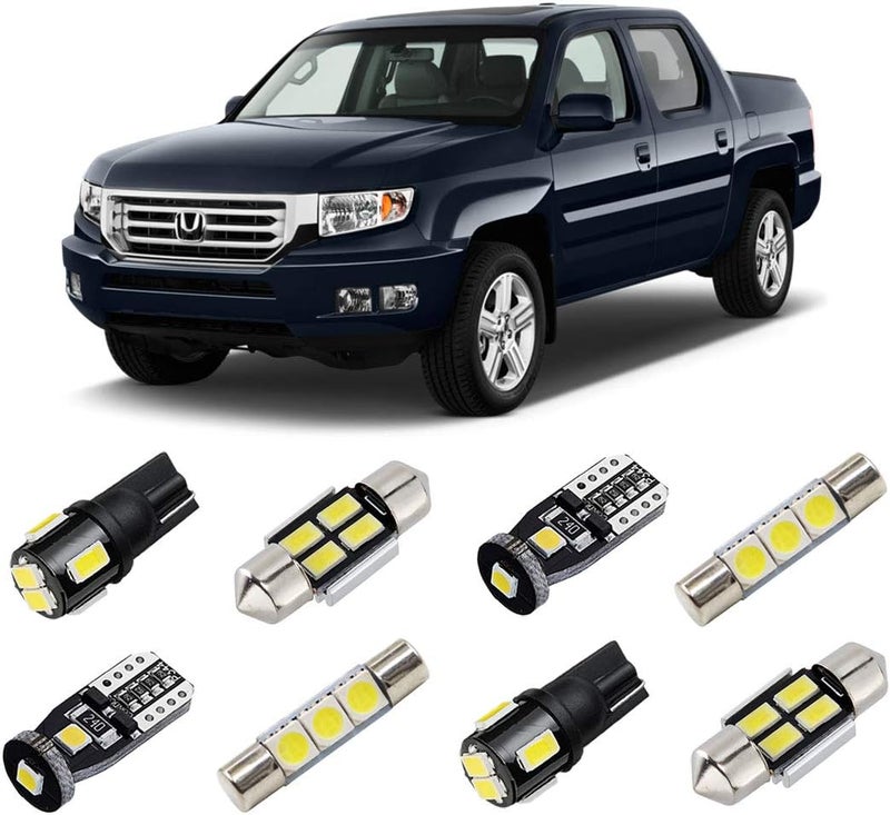 BRISHINE White Interior LED Lights Kit for Honda Ridgeline (2006-2015) - Super Bright 6000K LED Bulbs with License Plate Lights and Installation Tool - Image 1