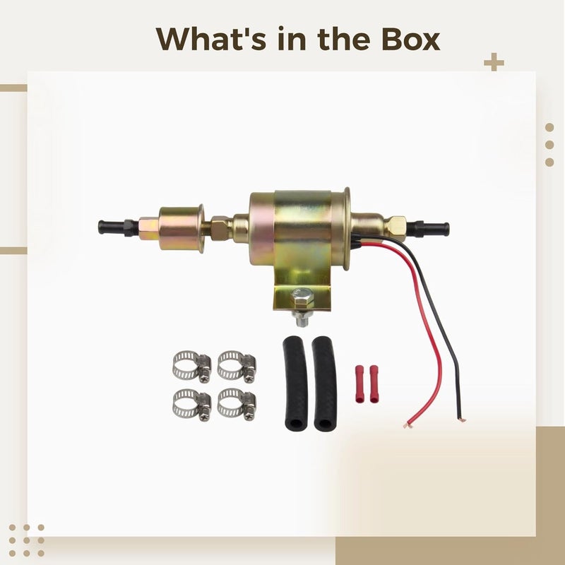 E8012S 12V Fuel Lift Pump, Electric Fuel Pump 5-9 Psi, Copper-Clad Aluminum with Hose Clamps for Automotive Replacement - Image 4