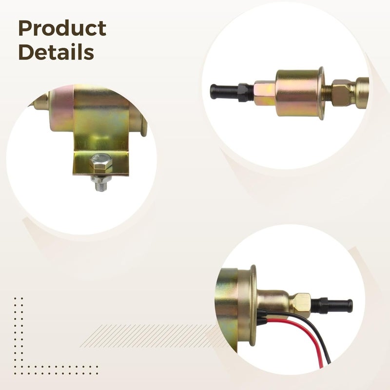 E8012S 12V Fuel Lift Pump, Electric Fuel Pump 5-9 Psi, Copper-Clad Aluminum with Hose Clamps for Automotive Replacement - Image 2