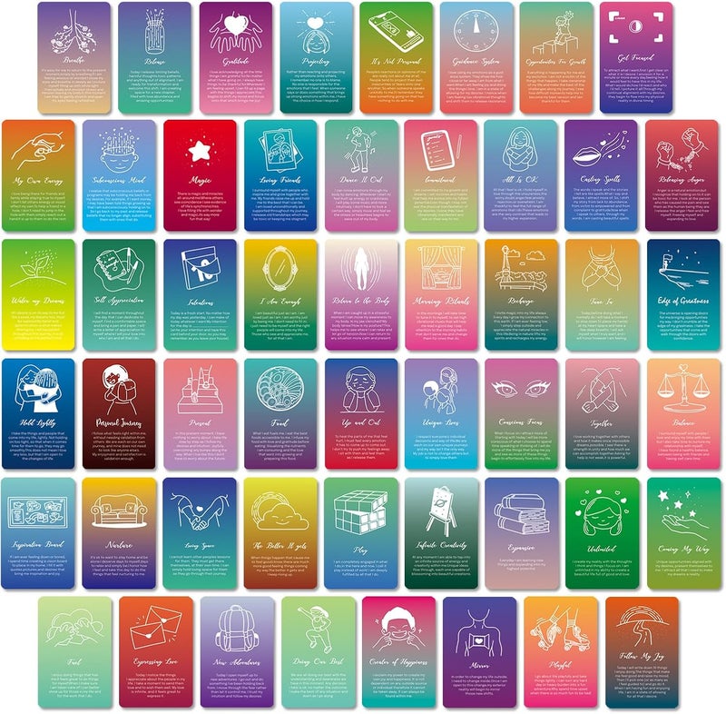 A ARTZONE 52 Pcs Positive Affirmations Meditation Spiritual Self Care Cards Gifts, 9.7x6 cm Paper Prints - Image 1