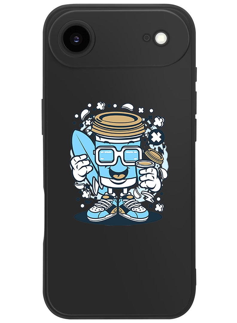 Theodor Protective Slim Fit Case Liquid Silicone Cover with Full Body Protection Anti-Scratch Shockproof Case For Apple iPhone 17 Air (Black) Coffee can - Image 1