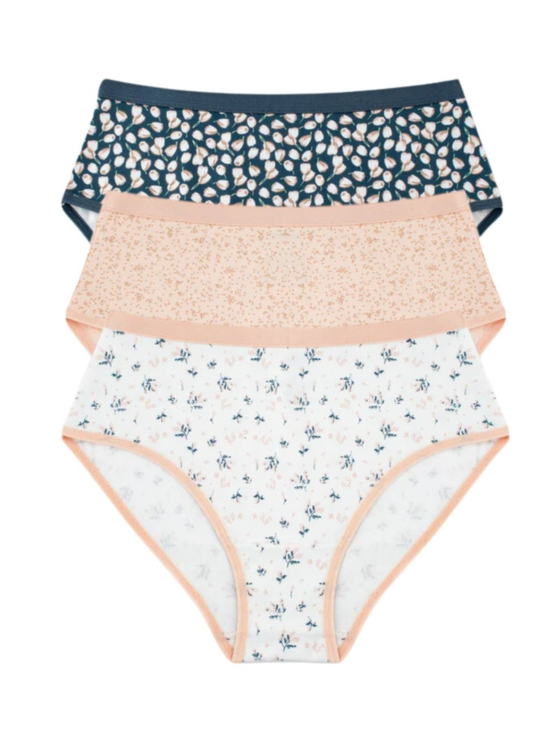 Milk Pack of 6 Printed Cotton Brief Panties Underwear for Women  - Image 3