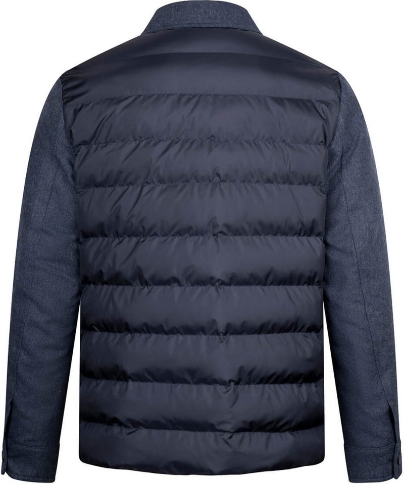 Hatem Saykı Navy Blue Regular Fit Baby Collar Wool Coat - Image 2