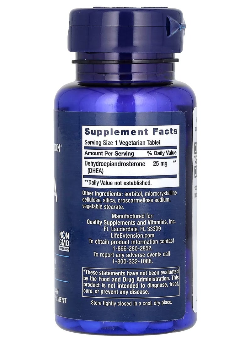 Life Extension, DHEA, 25 mg, 100 Vegetarian Tablets - Image 2