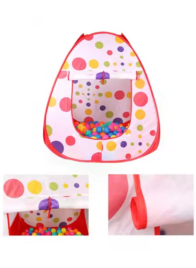 Generic - 3-In-1 Folding Tent With Tunnel Ball Pit Durable Sturdy Portable High Quality,Kids Ball Pits Tent 3in1/Set Combo Play Tent w/Play Tunnel Kids Toy Tents Children Folding Play House Portable Outdoor Indoor Toy Tent Princess Prince Castle Gifts Children Toys - Image 1