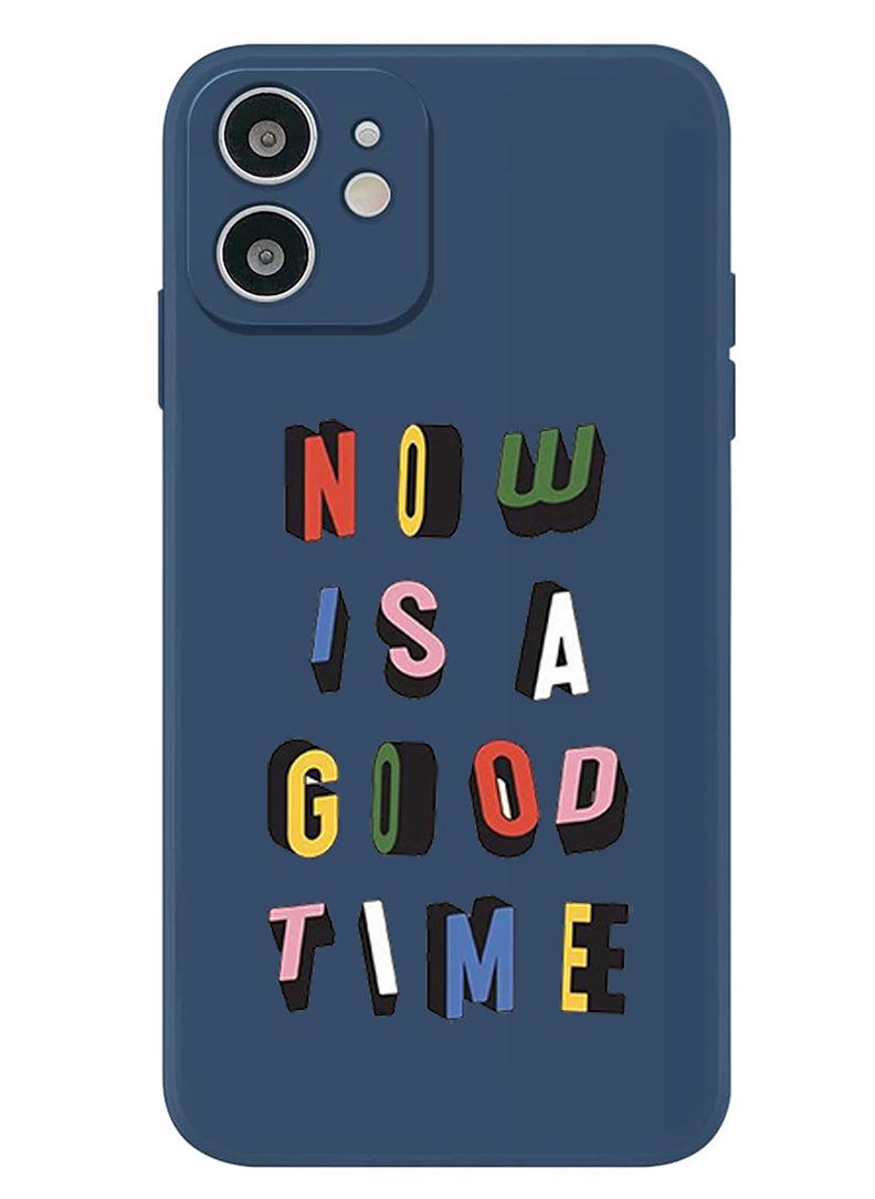 Theodor Protective Slim Fit Case Liquid Silicone Cover with Full Body Protection Anti-Scratch Shockproof Case For iPhone 12 Blue  - Good time copy  - Image 1