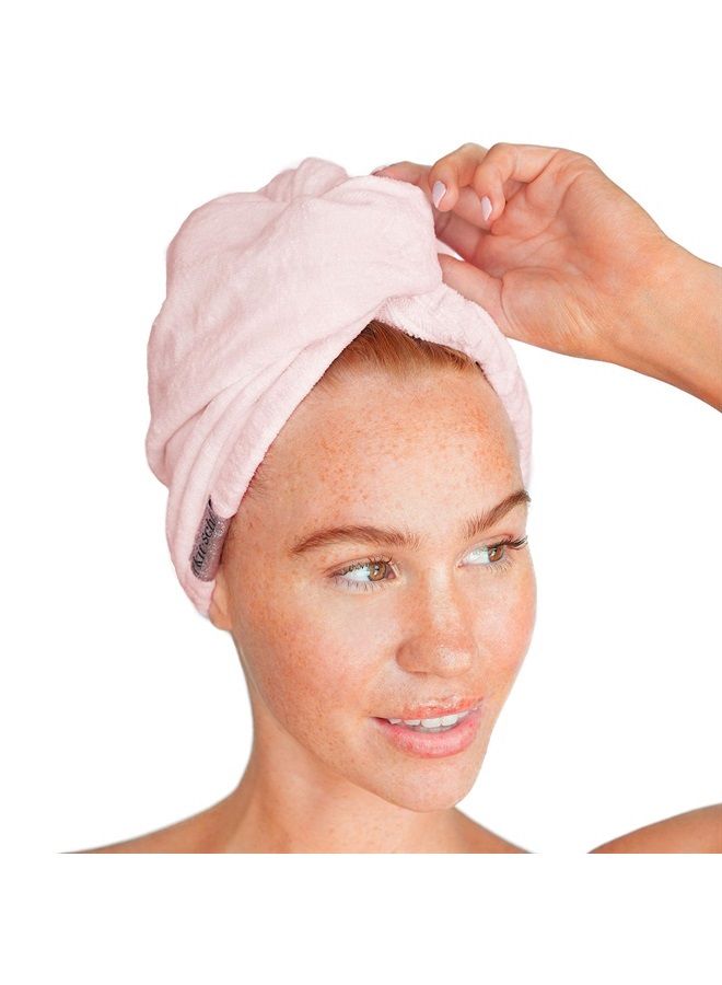 Kitsch Microfiber Hair Towel Wrap - Quick Dry Curly Hair Wraps for Women Wet Hair | Microfiber Towel for Hair | Hair Drying Towel Wrap | Hair Towels for Women | Hair Turban for Wet Hair (Pink) - Image 1