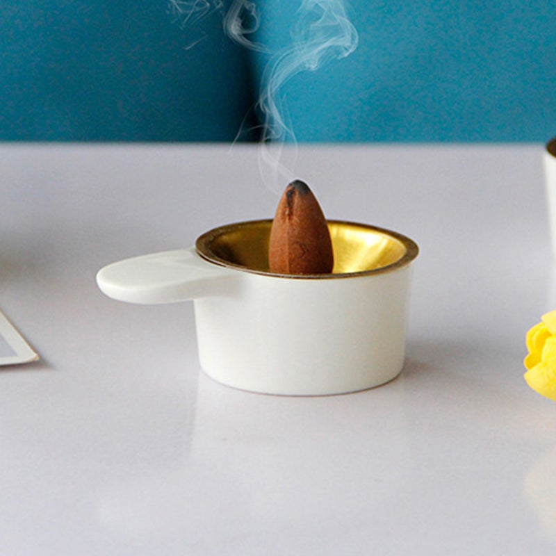 2pcs Delicate Ceramic Incense Burner Desktop Censer Burner Ornament Antiquing Censer Holder - Image 1