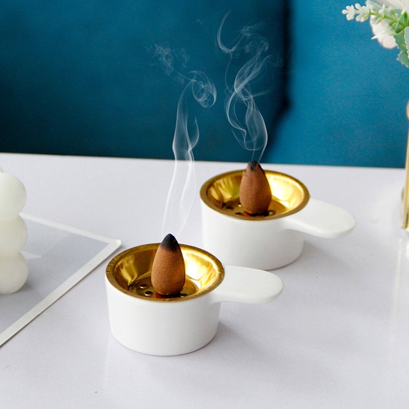 2pcs Delicate Ceramic Incense Burner Desktop Censer Burner Ornament Antiquing Censer Holder - Image 3