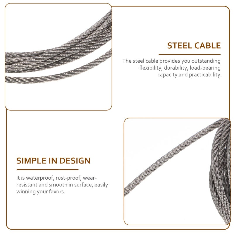 304 Stainless Steel Wire Rope 3mm 3 Meter 7x7 Cable for Outdoor Clothesline Deck Railing Lifting Pulling - Image 4