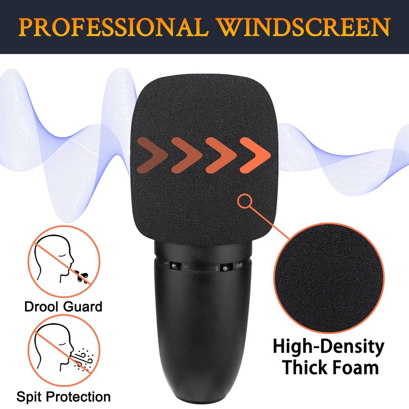 SoloWIT 2Pcs Microphones Pop Filter for AKG P120 Studio Condenser, Protective Mic Cover Windscreen Foam - Black - Image 4