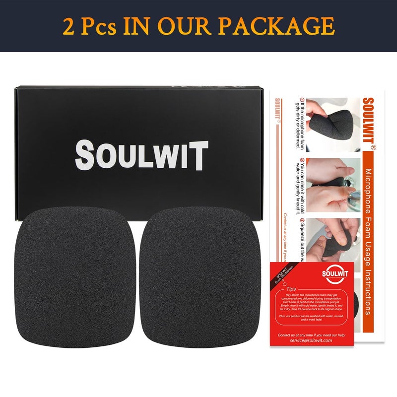 SoloWIT 2Pcs Microphones Pop Filter for AKG P120 Studio Condenser, Protective Mic Cover Windscreen Foam - Black - Image 3