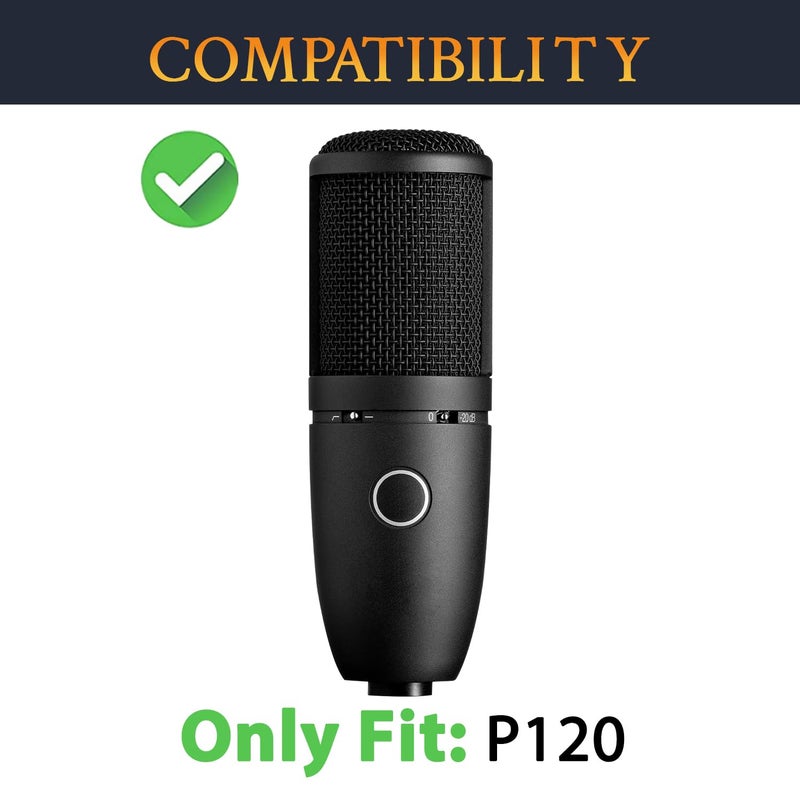 SoloWIT 2Pcs Microphones Pop Filter for AKG P120 Studio Condenser, Protective Mic Cover Windscreen Foam - Black - Image 2
