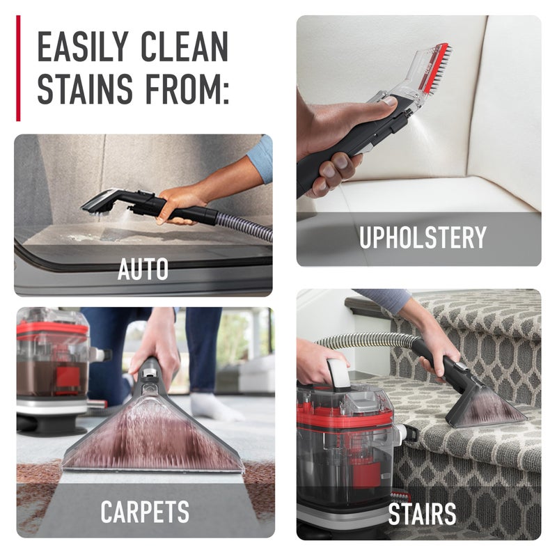 Hoover CleanSlate Plus Portable Carpet + Upholstery Spot Cleaner Machine, Powerful Suction with Versatile Tools, Pet Stain Remover, Car and Auto Detailer, Pair with Hoover Carpet Cleaner Solution - Image 4