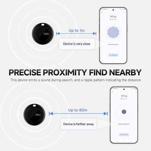 MiLi MiTag Bluetooth Tracker for Android, Google Certified Key Finder/Luggage Tracker/Item Locator, Smart Tracking Tag for Google Find My Device (Find Hub) App (White, 1PC) - Image 3