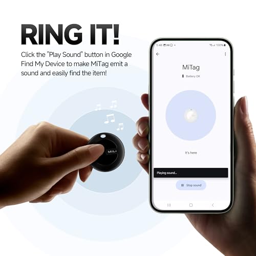 MiLi MiTag Bluetooth Tracker for Android, Google Certified Key Finder/Luggage Tracker/Item Locator, Smart Tracking Tag for Google Find My Device (Find Hub) App (White, 1PC) - Image 4