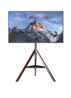 Fh Height Adjustable Floor TV Stand with Tripod Base and Storage Trays for 32-75 inch Screens, 180°Swivel Portable TV Mount for Bedroom, Living Room, Studio  - Image 1